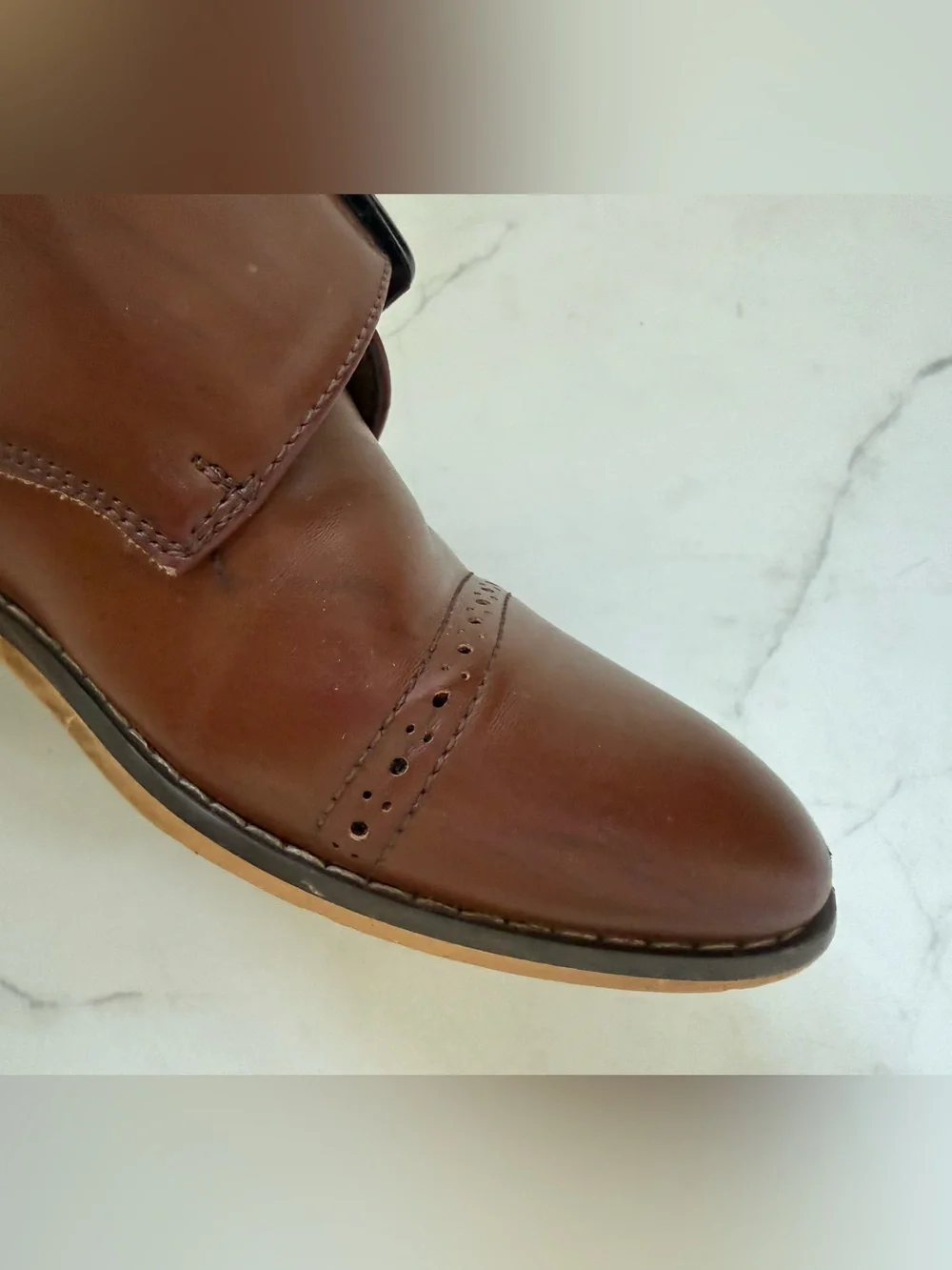 Stacy Adams Brown Dress shoes Single Monk Strap Oxfords Boys size 11